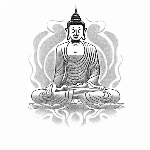 paths of buddhism tattoo design idea