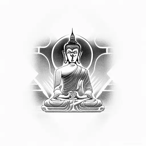  middle path of buddhism tattoo design idea