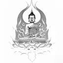 paths of buddhism tattoo design idea
