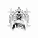 paths of buddhism tattoo design idea