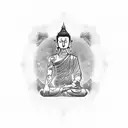 paths of buddhism tattoo design idea