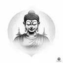  middle path of buddhism tattoo design idea