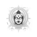  middle path of buddhism tattoo design idea