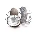 coconut tree with interogation point tattoo design idea