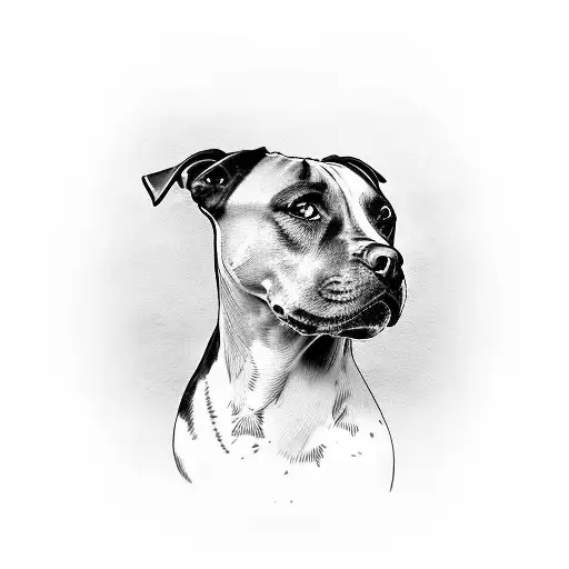 portrait of staffie  tattoo design idea