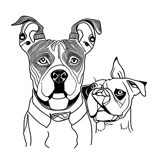 portrait of staffie  tattoo design idea