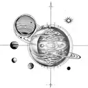 solar system tattoo design idea