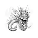 dragón chino en rojo tattoo design idea