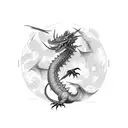 dragón chino en rojo tattoo design idea