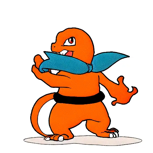 charmander with dragon ball tattoo design idea