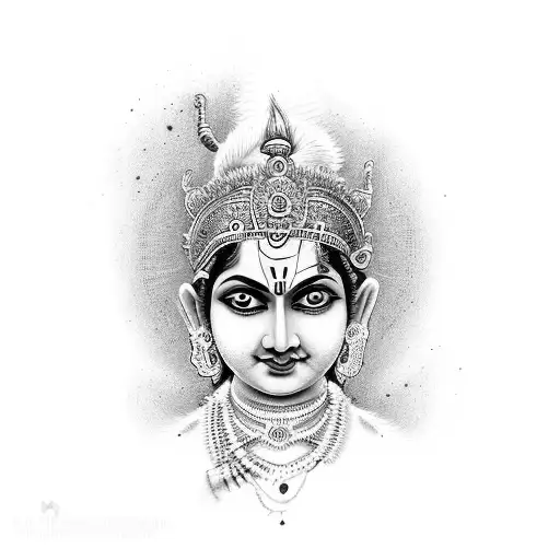 lord Krishna  tattoo design idea