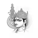lord Krishna  tattoo design idea