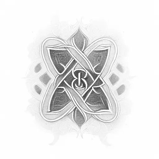 ambigram that says saint and gianna  tattoo design idea