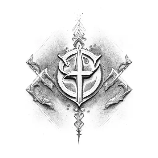 ambigram that says saint and gianna  tattoo design idea