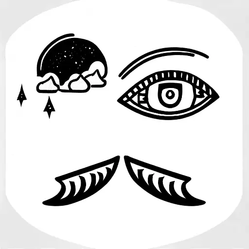 Egyptian eyes and clouds tattoo design idea