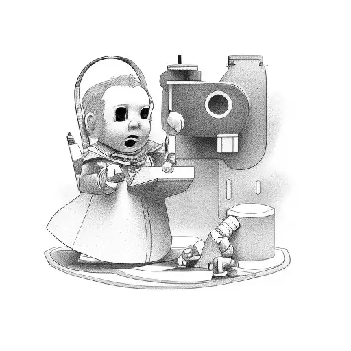 civil engineer and time and children  tattoo design idea