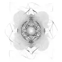 Men through the space and Fractals tattoo design idea