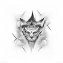 Men upside down and Fractals tattoo design idea