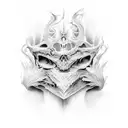 Men upside down and Fractals tattoo design idea