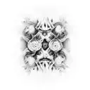 Men upside down and Fractals tattoo design idea