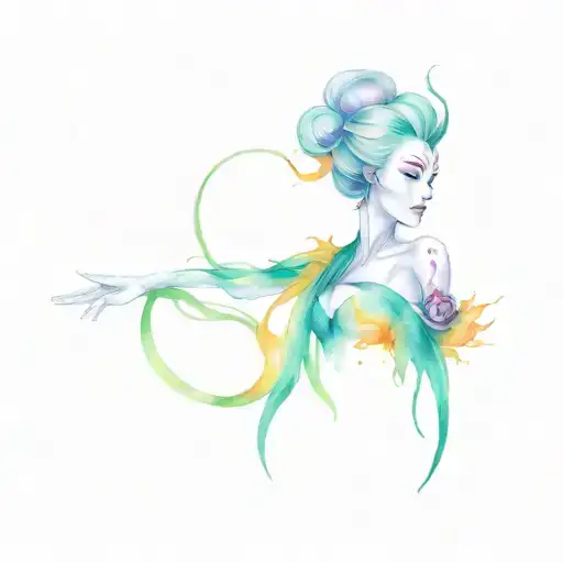 jhin and jinx fusion tattoo design idea