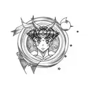 sailor moon theme simple tramp stamp with upside-down black crescent moon in the center  tattoo design idea