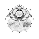 sailor moon theme simple tramp stamp with upside-down black crescent moon in the center  tattoo design idea