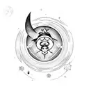 sailor moon theme simple tramp stamp with upside-down black crescent moon in the center  tattoo design idea