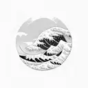 kanagawa wave tattoo design idea