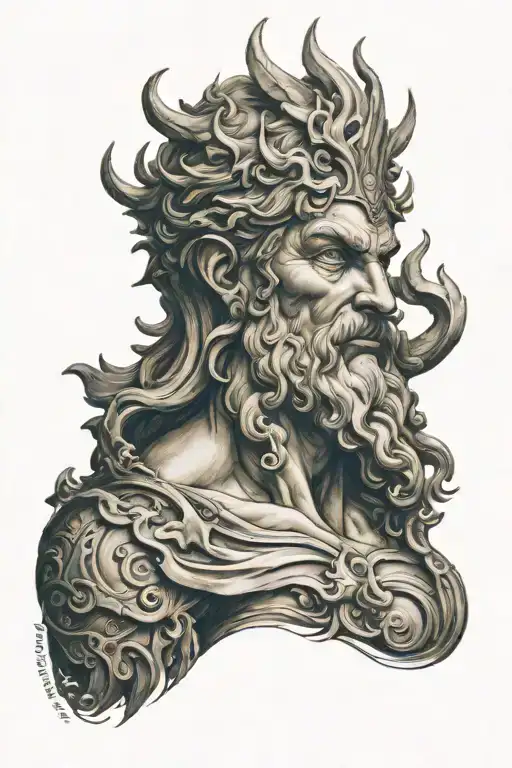 Poseidon tattoo design idea