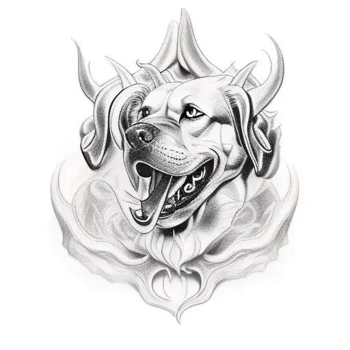 cerberus and hades tattoo design idea