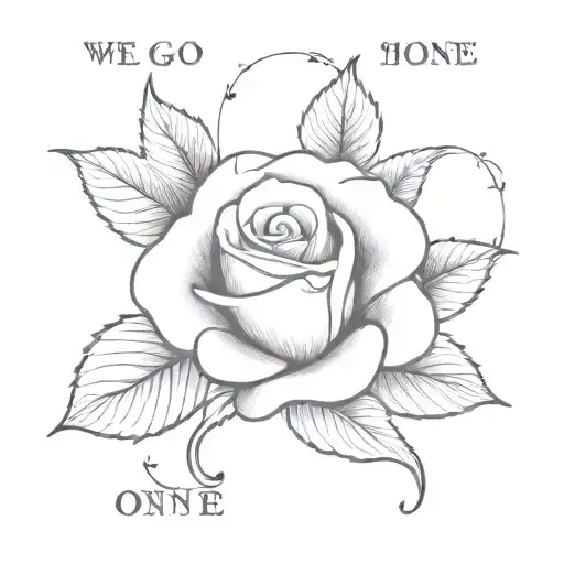 a tattoo of a rose and the words we go together as one  tattoo design idea