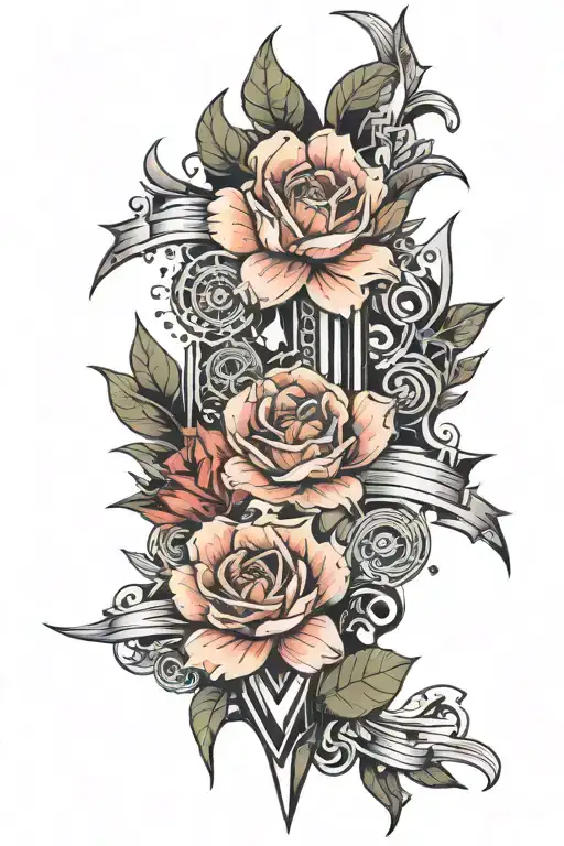 Forearm Tatoo with some rock, metalcore and rollercoaster references  tattoo design idea