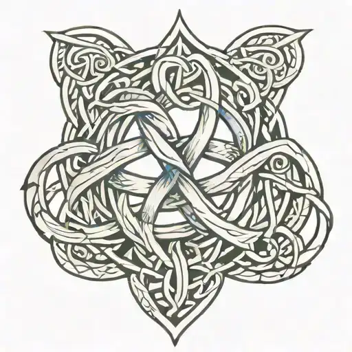 A Celtic father daughter knot intertwined with a Gemini symbol tattoo design idea
