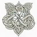 A Celtic father daughter knot intertwined with a Gemini symbol tattoo design idea