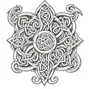 A Celtic father daughter knot intertwined with a Gemini symbol tattoo design idea