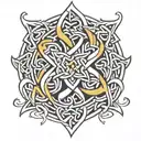 A Celtic father daughter knot intertwined with a Gemini symbol tattoo design idea