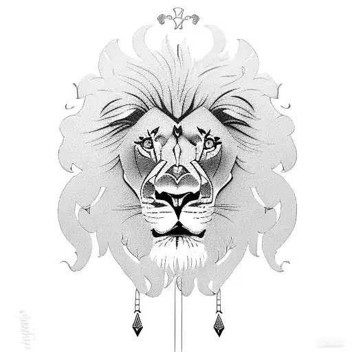 lion, marigold,gladious,larkspur,dove tattoo design idea