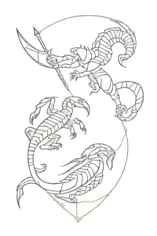 gladiator and scorpion tattoo design idea