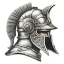 gladiator helmet tattoo design idea
