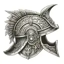 gladiator helmet tattoo design idea