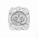 fingerprint pentagrama hourglas tattoo design idea