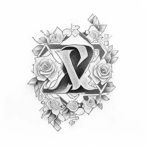 A marriage tatoo of a "D" and an "S" bonding together, also include the following date "3.7.21"" tattoo design idea