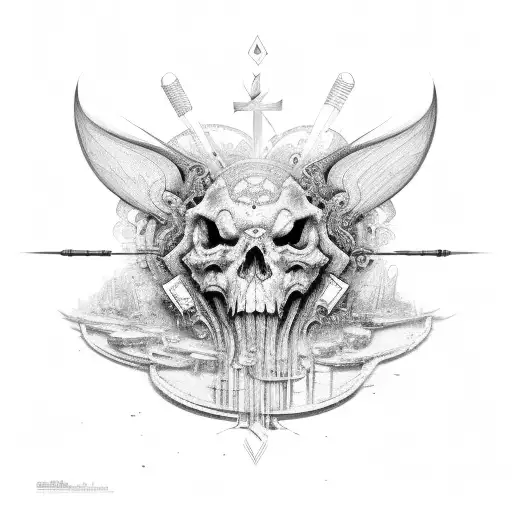 cross guitar  tattoo design idea