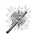 cross guitar  tattoo design idea