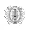 cross guitar  tattoo design idea