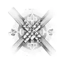 cross guitar  tattoo design idea