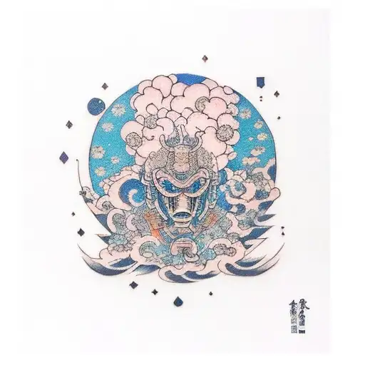 overthinking in the space  tattoo design idea