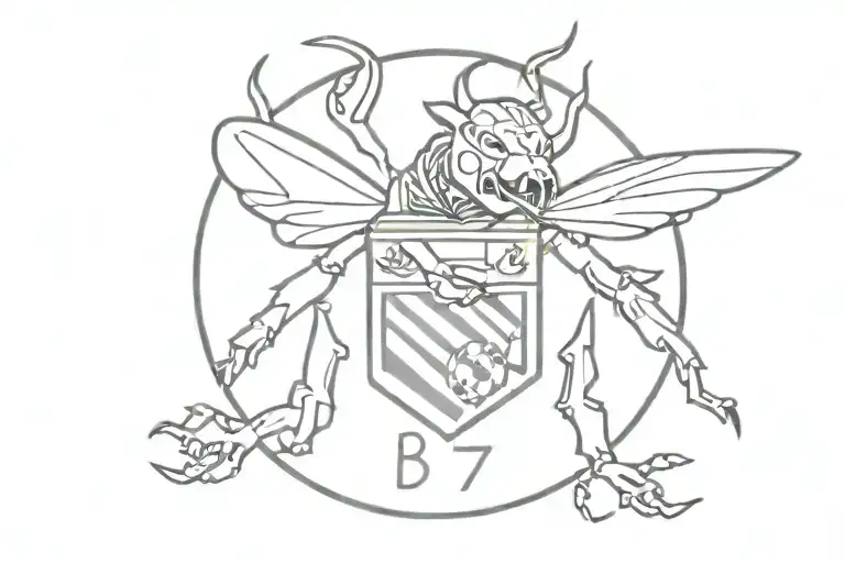 Manchester United devil, Manchester bee, M7 tattoo design idea