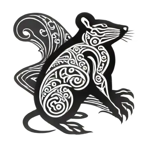 chinese zodiac rat tattoo design idea